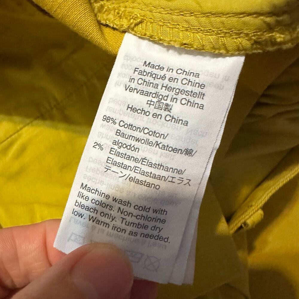 Madewell wide leg yellow pleated pants size 6 FLAWS bright color cotton blend - Picture 6 of 8